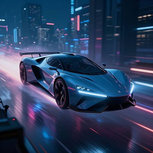 Futuristic Cyberpunk Vehicle Soaring