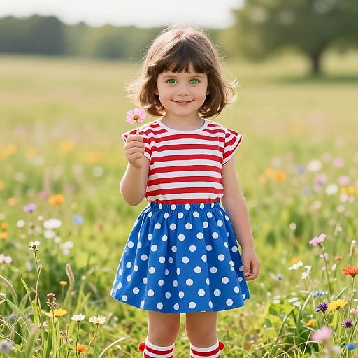Cheerful Girl in Vibrant Meadow