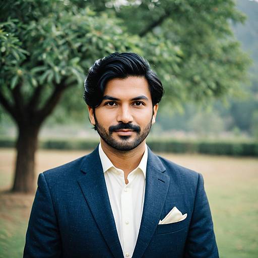 Pakistani Groom in Traditional Suit Outdoors