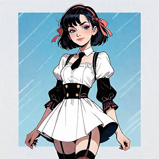 Vector Style Smug Girl Pose