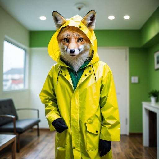 Fox in a Raincoat Pocket Scene