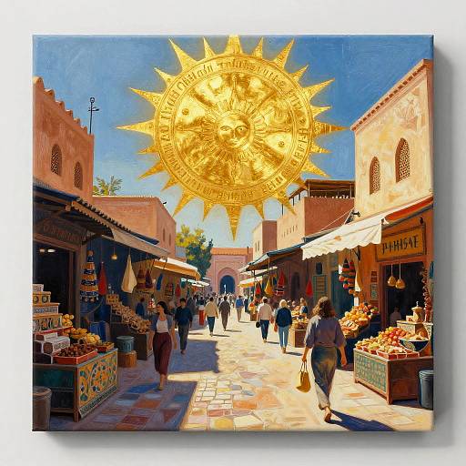 Sun-Drenched Moroccan Bazaar Art