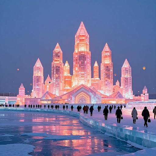 Luminous Crystalline Cityscape at Twilight