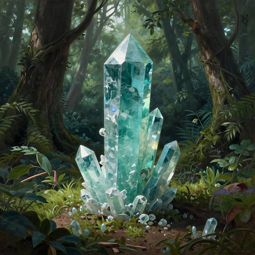 Sculptor in Enchanted Crystal Forest