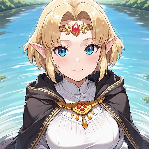 Princess Zelda Portrait in the Lake