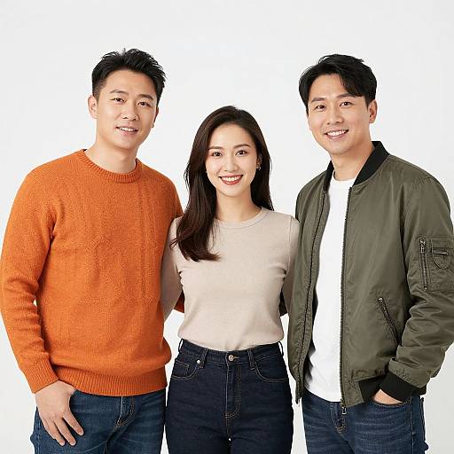 Cheerful Trio Casual Portrait