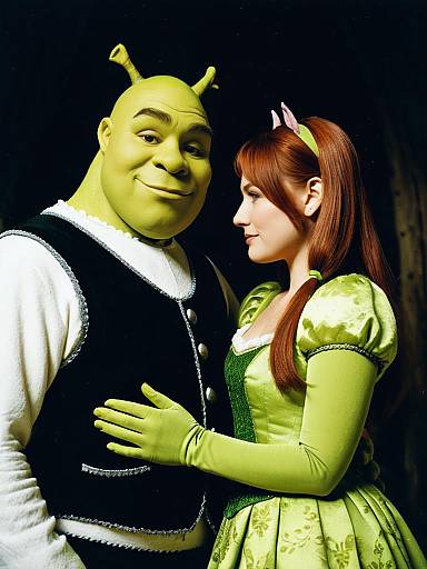 Couple in Shrek and Fiona Costumes