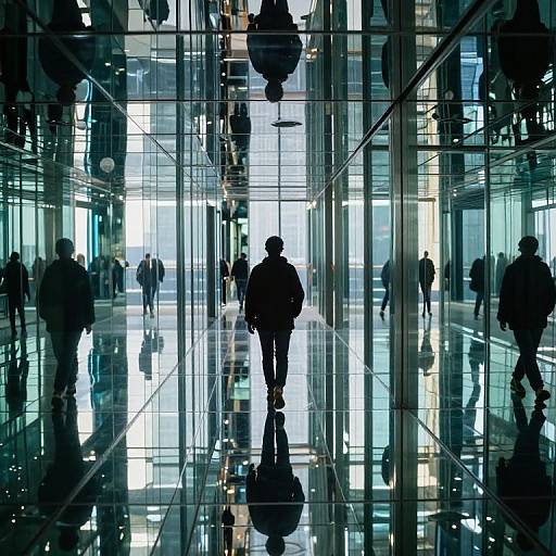 Solitary Figure in Mirrored Memories