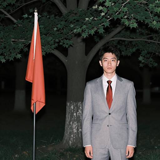 Mysterious Man in Dark Forest Setting