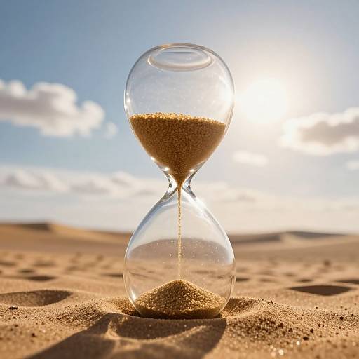 Golden Sand Hourglass in Desert