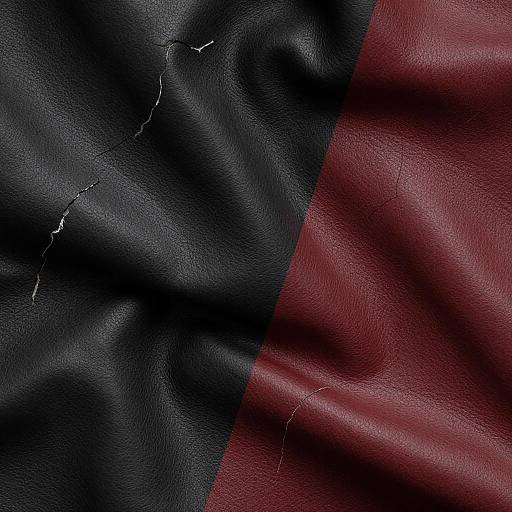 Cracked black and red textured leather