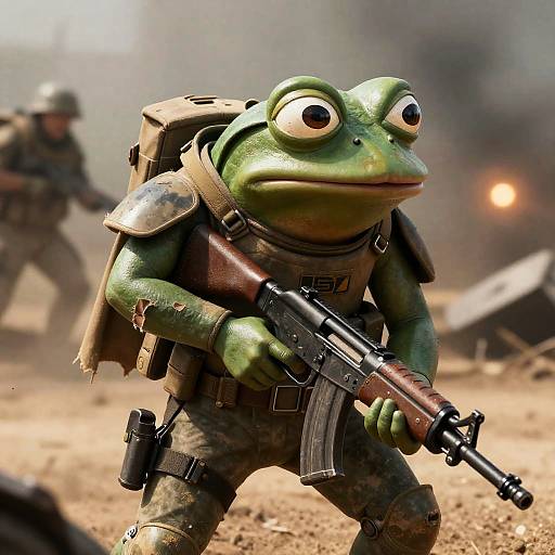 Postapocalypse Pepe Soldier in Warzone