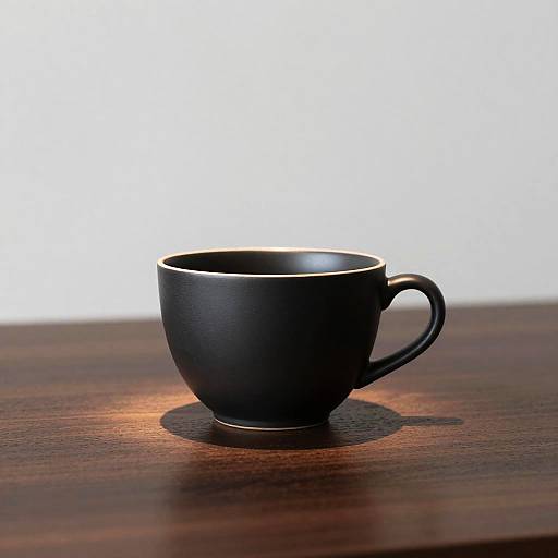 Matte Black Porcelain Coffee Cup