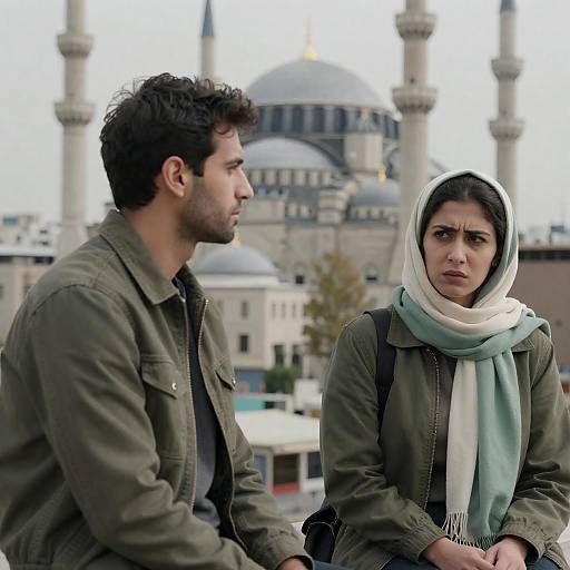 Urban Portrait with Mosque Backdrop