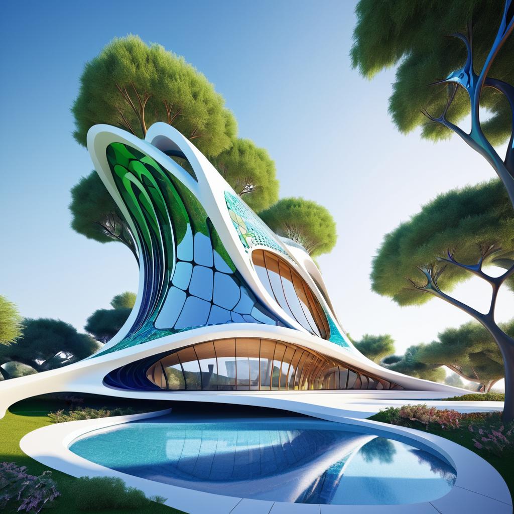 Futuristic Pavilion with Nature-Inspired Design