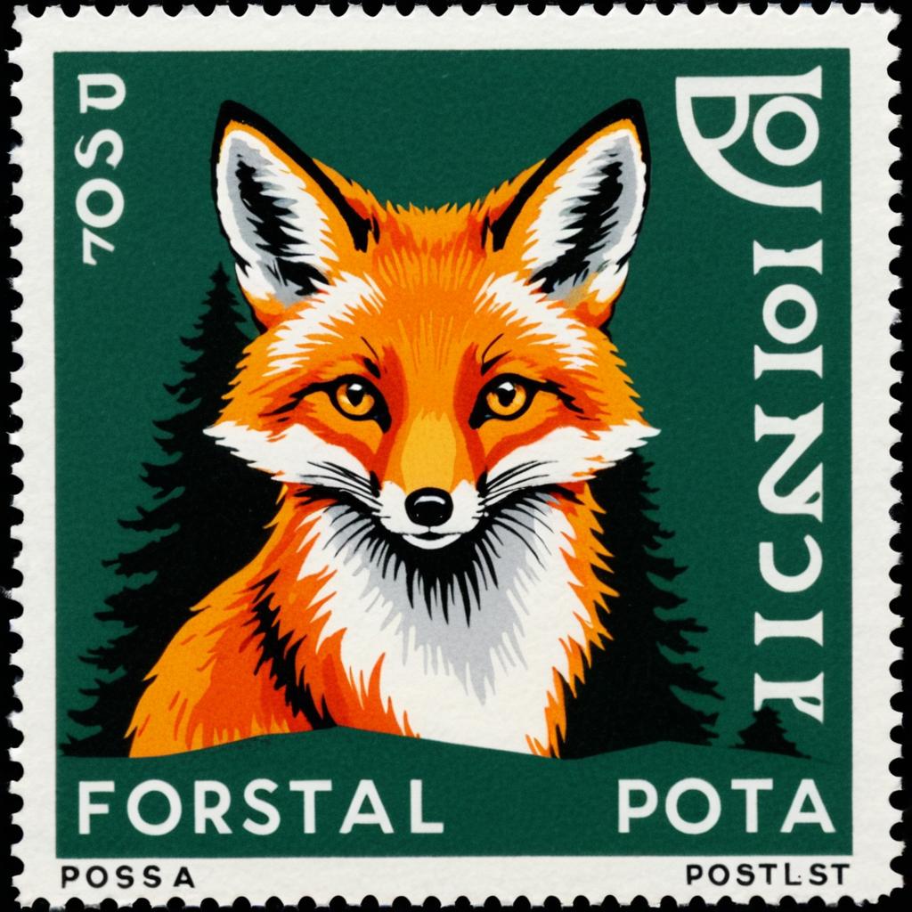 Sly Fox Postage Stamp Design