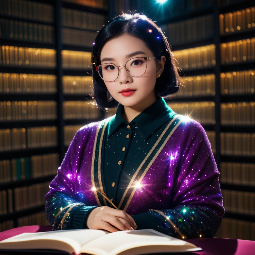 Magical Librarian in Enchanted Library