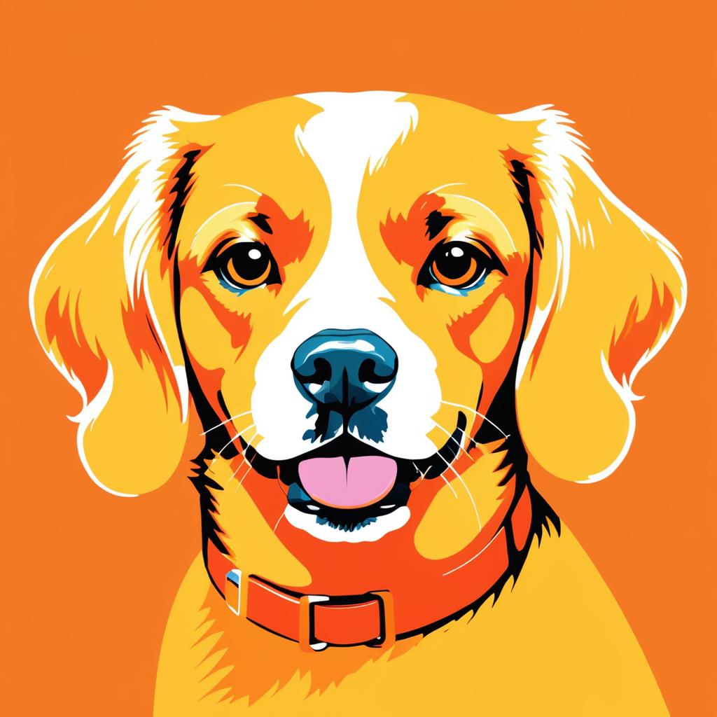 Charming Dog in Warhol's Vibrant Style