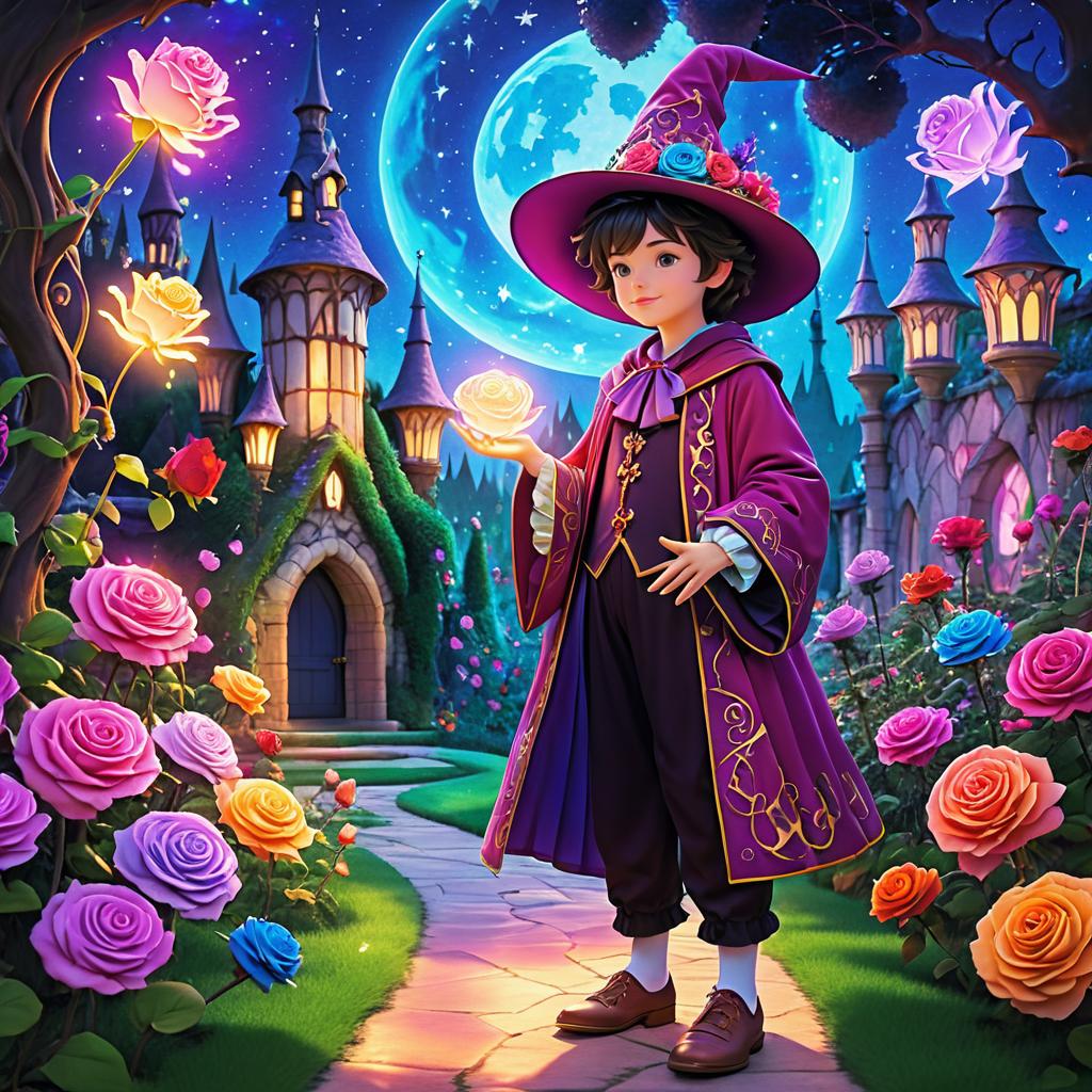 Cute Wizard's Adventure in Spooky Rose Garden