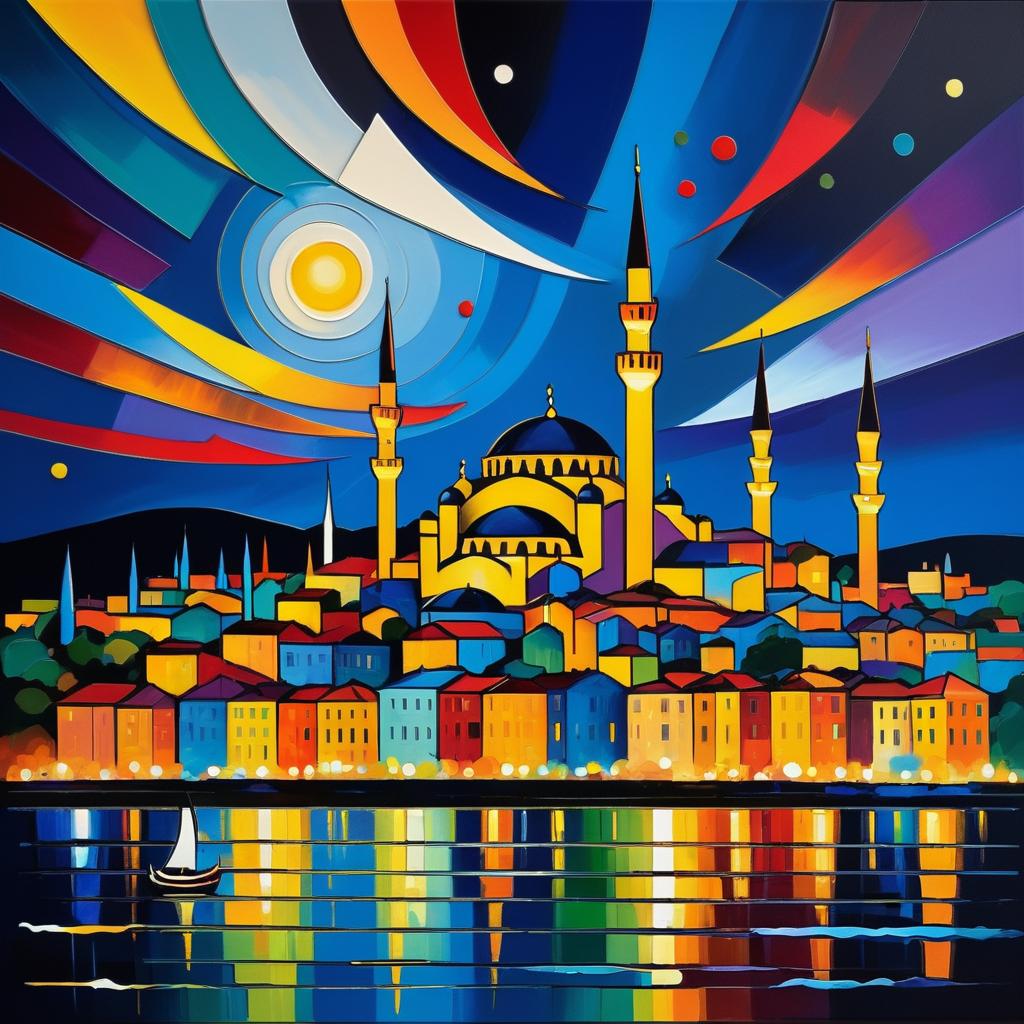 Viking Istanbul Skyline in Kandinsky Style