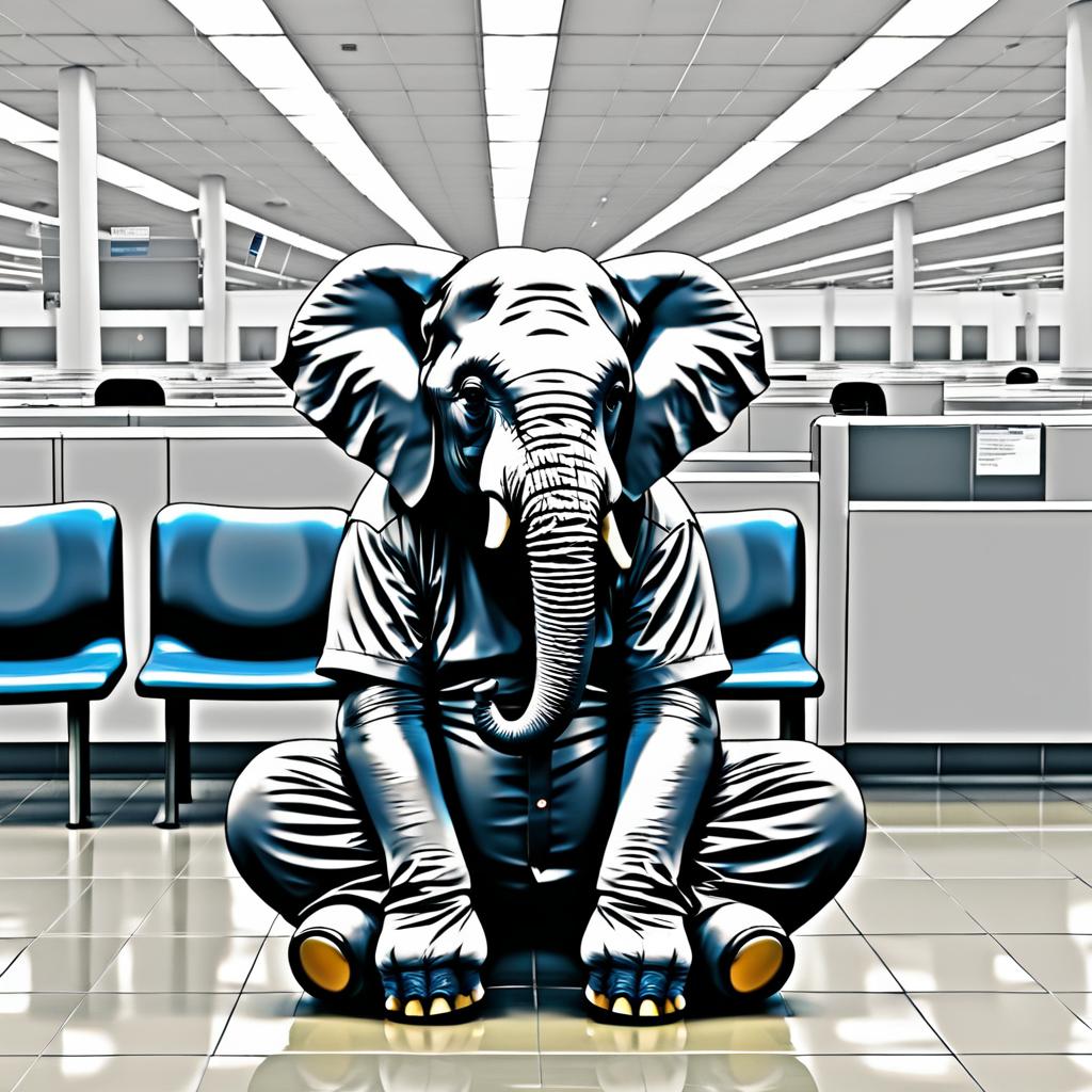 Frustrated Elephant at the DMV