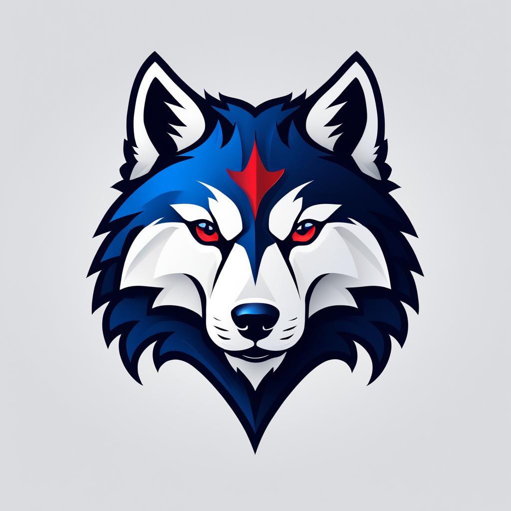 Minimalist Wolf Logo with American Colors