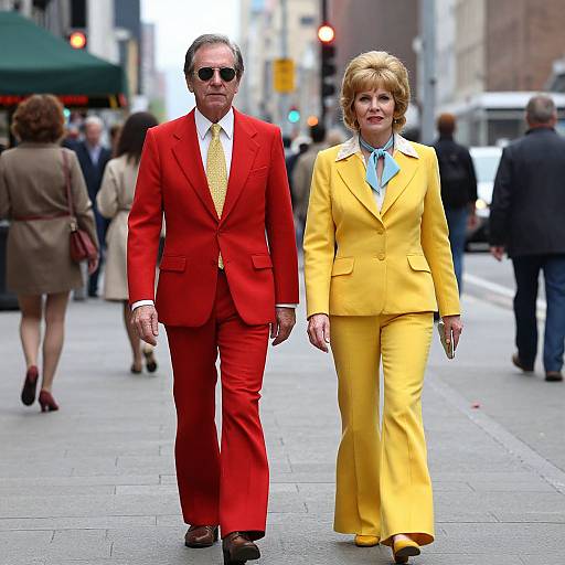 Vibrant 1970s Urban Fashion Walk