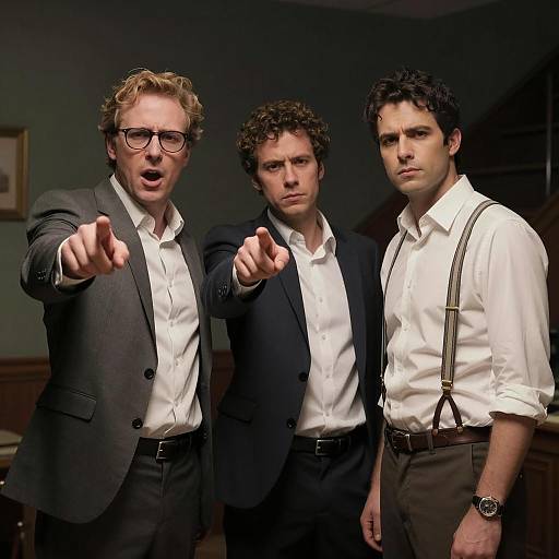 Serious Discussion in a Dimly Lit Room