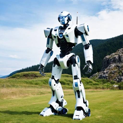 Humanoid Robot in Outdoor Landscape