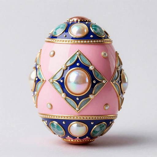 Decorative Gilded Easter Egg with Mother-of-Pearl