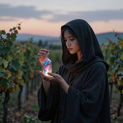 Twilight Vineyard Cloaked Figure Vial