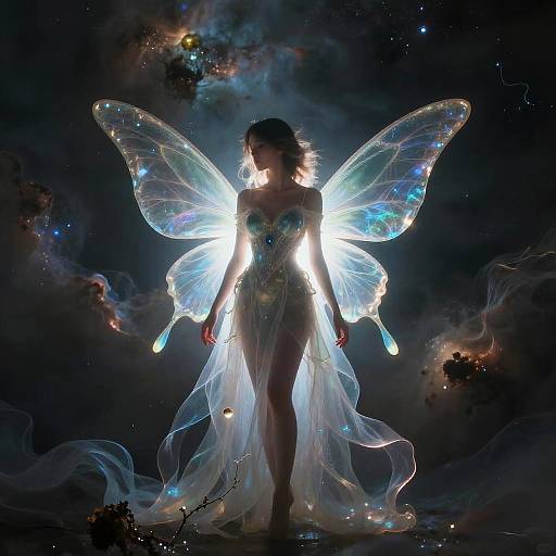 Ethereal Ether Fairy in Nebula