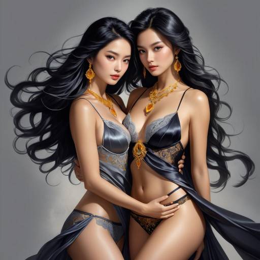 Intimate Embrace of Two Confident Women Intimate Embrace of Two Confident Women