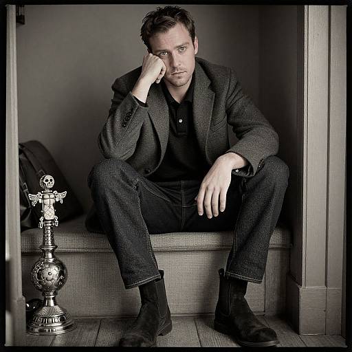 Stylish Man in Vintage Cozy Nook