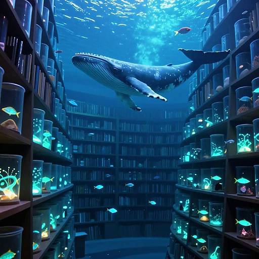 Surreal Bioluminescent Underwater Library