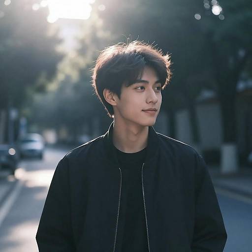 Blue-Lit Cinematic Portrait of Young Man