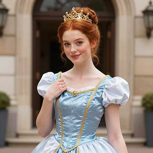 Elegant Red-Haired Princess Portrait