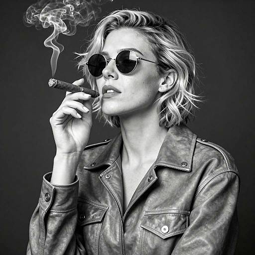 Monochrome Portrait of a Stylish Woman