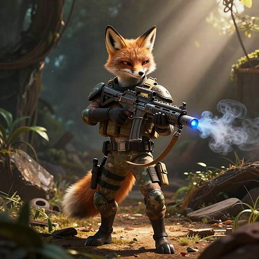 Desert Fox Mercenary in Jungle Ruins