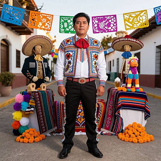 Vibrant Traditional Mexican Man Portrait