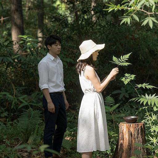Romantic Couple in Lush Forest