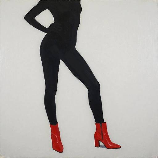 Minimal Silhouette with Crimson Ankle Boots