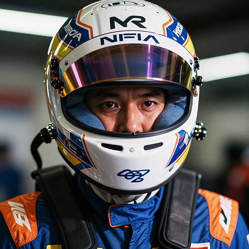 Race Car Driver in Helmet