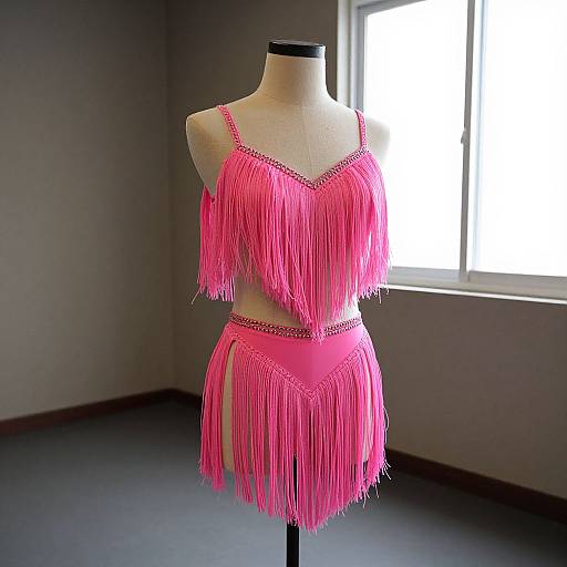 Pink Fringe Dance Costume Portrait
