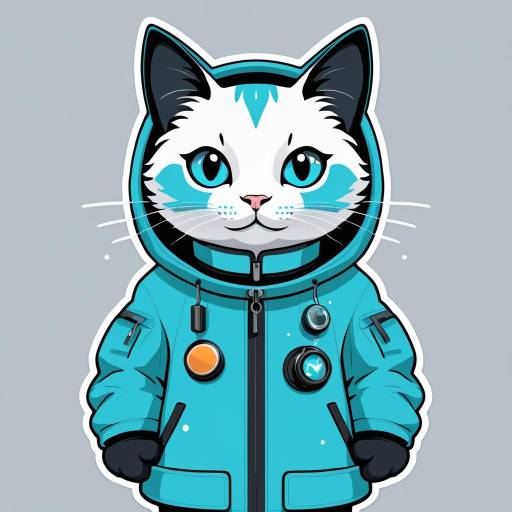 Smiling Cat in Space Raincoat Sticker