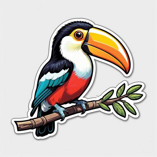 Colorful Pop Art Tropical Toucan Sticker