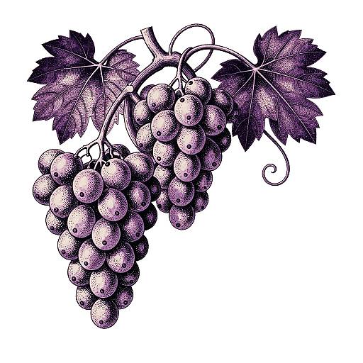 Art Nouveau Grape Vine Mezzotint