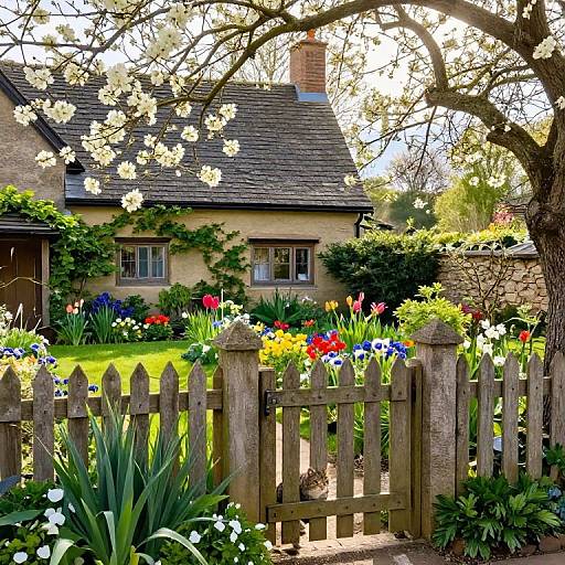 Rustic Cottage Garden in Spring