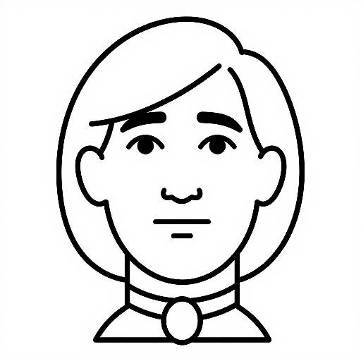 Black and White Cartoon Coloring Page