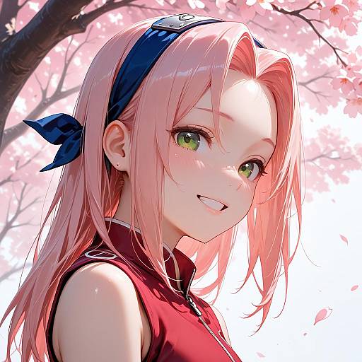 Haruno Sakura Cherry Blossom Portrait